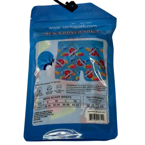 Airheads Men’s Boxer Briefs XL Blue Candy Graphic Novelty Underwear Fun - Picture 2 of 3